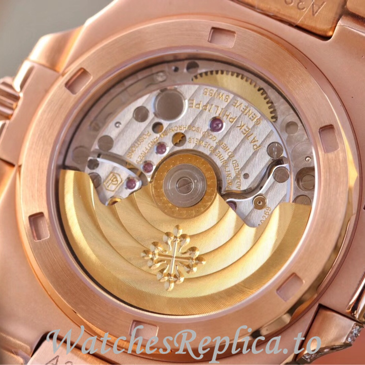 Patek Philippe Replica Nautilus 5719 Rose Gold strap 40MM - WatchesReplica.is