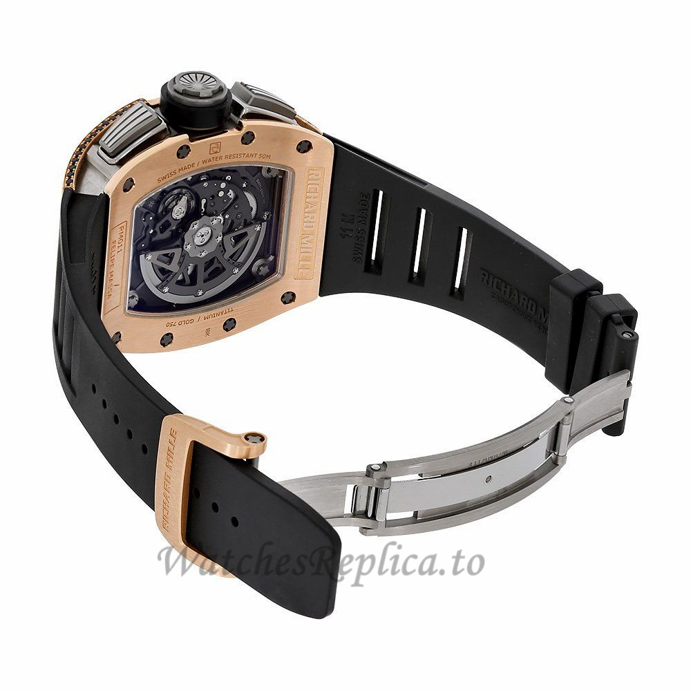 Richard Mille Replica Felipe Massa Titanium and Rose Gold Diamond Pave Chronograph 50MM M01107018 - WatchesReplica.is