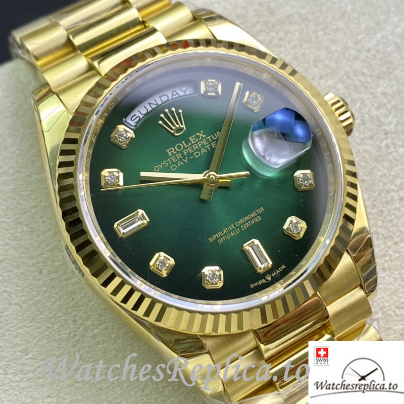 Swiss Rolex Datejust Replica 126233 Yellow Gold strap 36MM - WatchesReplica.is