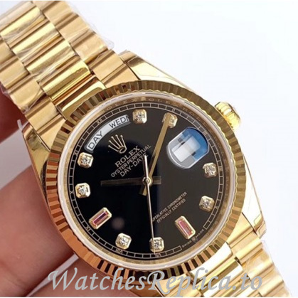 Swiss Rolex Day Date Replica 128238 Yellow Gold strap 36MM - WatchesReplica.is