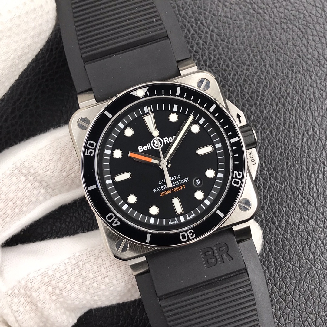 Bell Ross Replica BR 03 BR0392-CAMO-CE/SRB Rubber strap 42MM - WatchesReplica.is