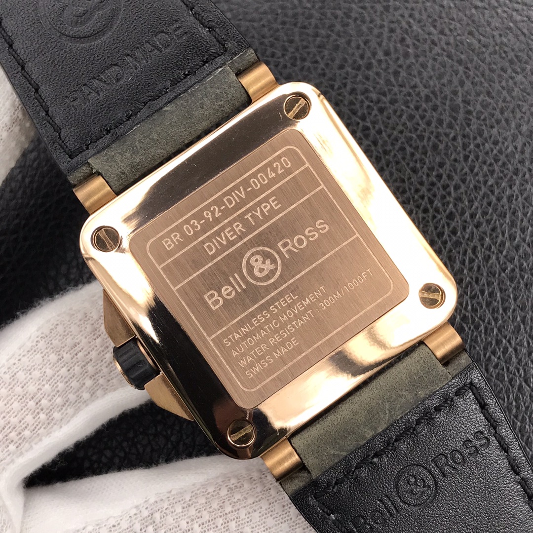 Bell Ross Replica BR 03 BR0392-CAMO-CE/SRB Leather strap 42MM - WatchesReplica.is