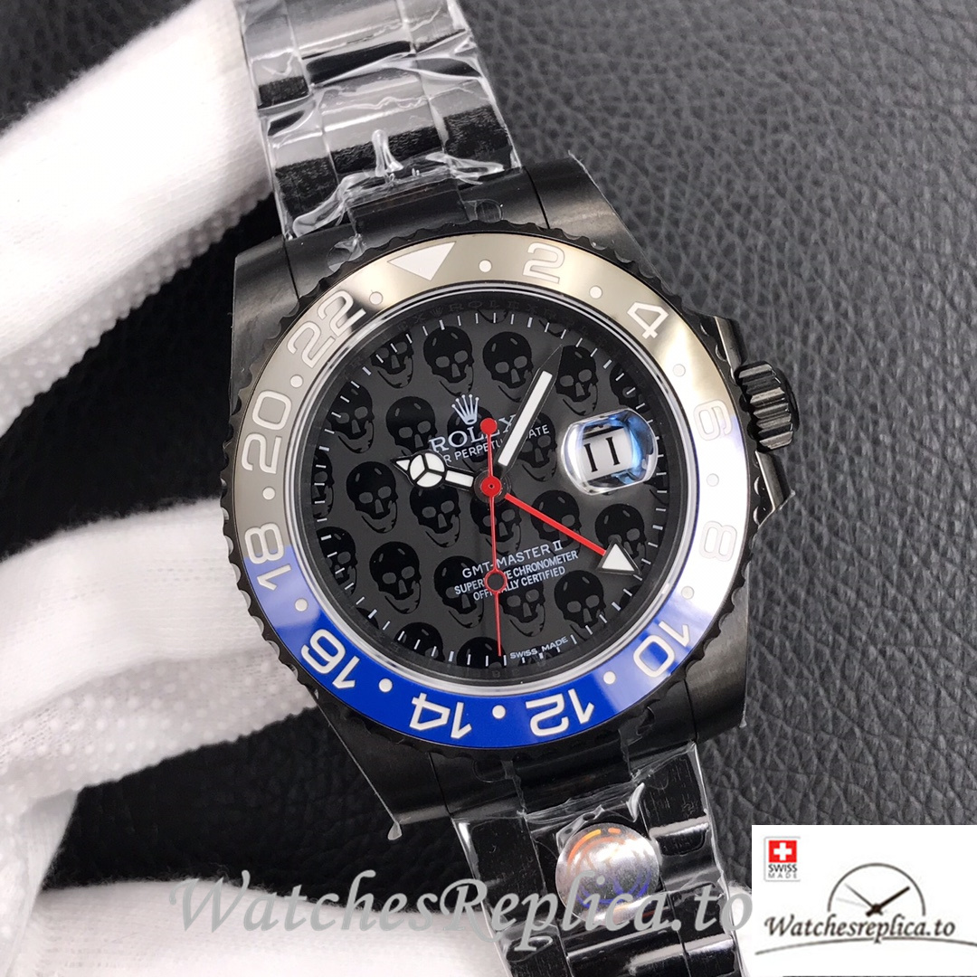 Swiss Rolex GMT-Master Replica Stainless steel strap 40MM - WatchesReplica.is