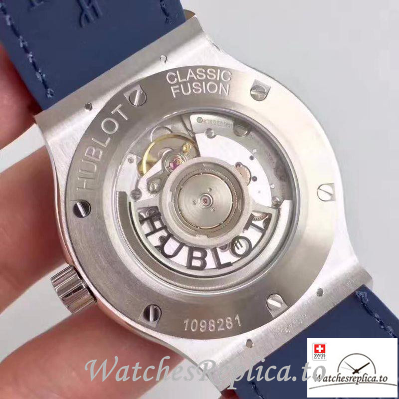 Swiss Hublot Classic Fusion Titanium Blue Replica 511.NX.7170.LR Blue Strap 45MM - WatchesReplica.is