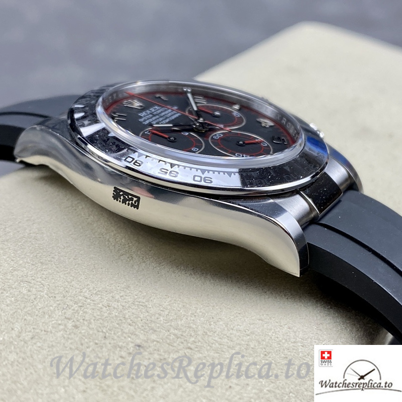 Swiss Rolex Daytona Replica Rubber strap 40MM Number Mareks - WatchesReplica.is