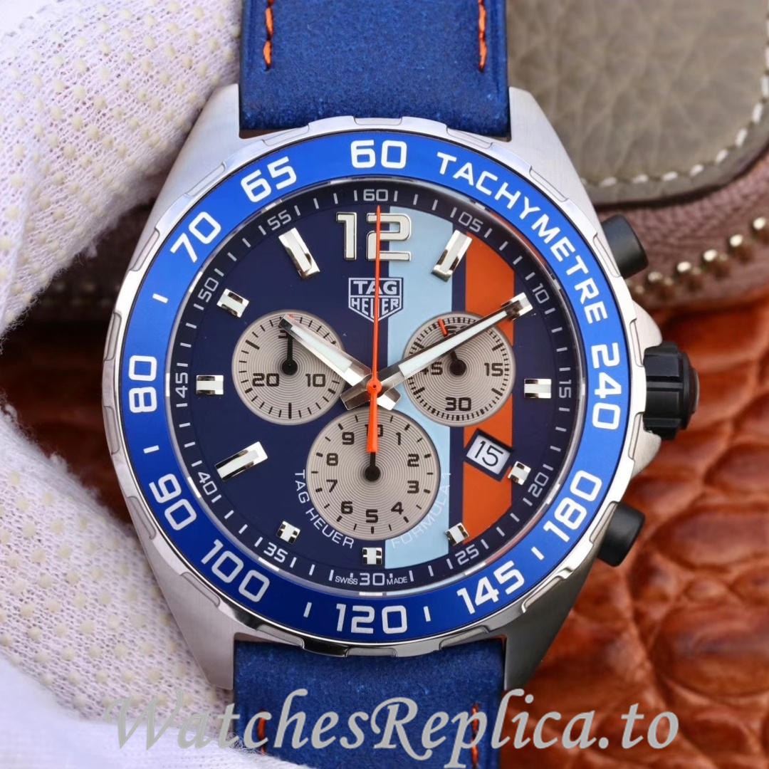 Tag Heuer Replica Formula-1 Leather strap 43MM - WatchesReplica.is