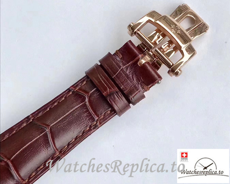 Swiss Patek Philippe Tourbillon Replica Brown Strap 42MM - WatchesReplica.is