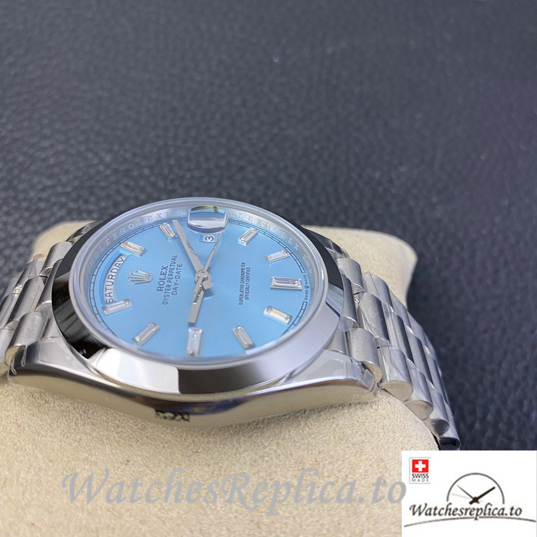 Swiss Rolex Day Date Replica 218399 Stainless steel strap 40MM - WatchesReplica.is