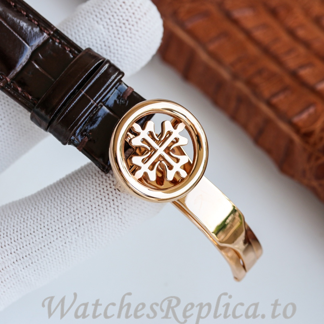 Patek Philippe Replica Complications Leather strap 41MM - WatchesReplica.is