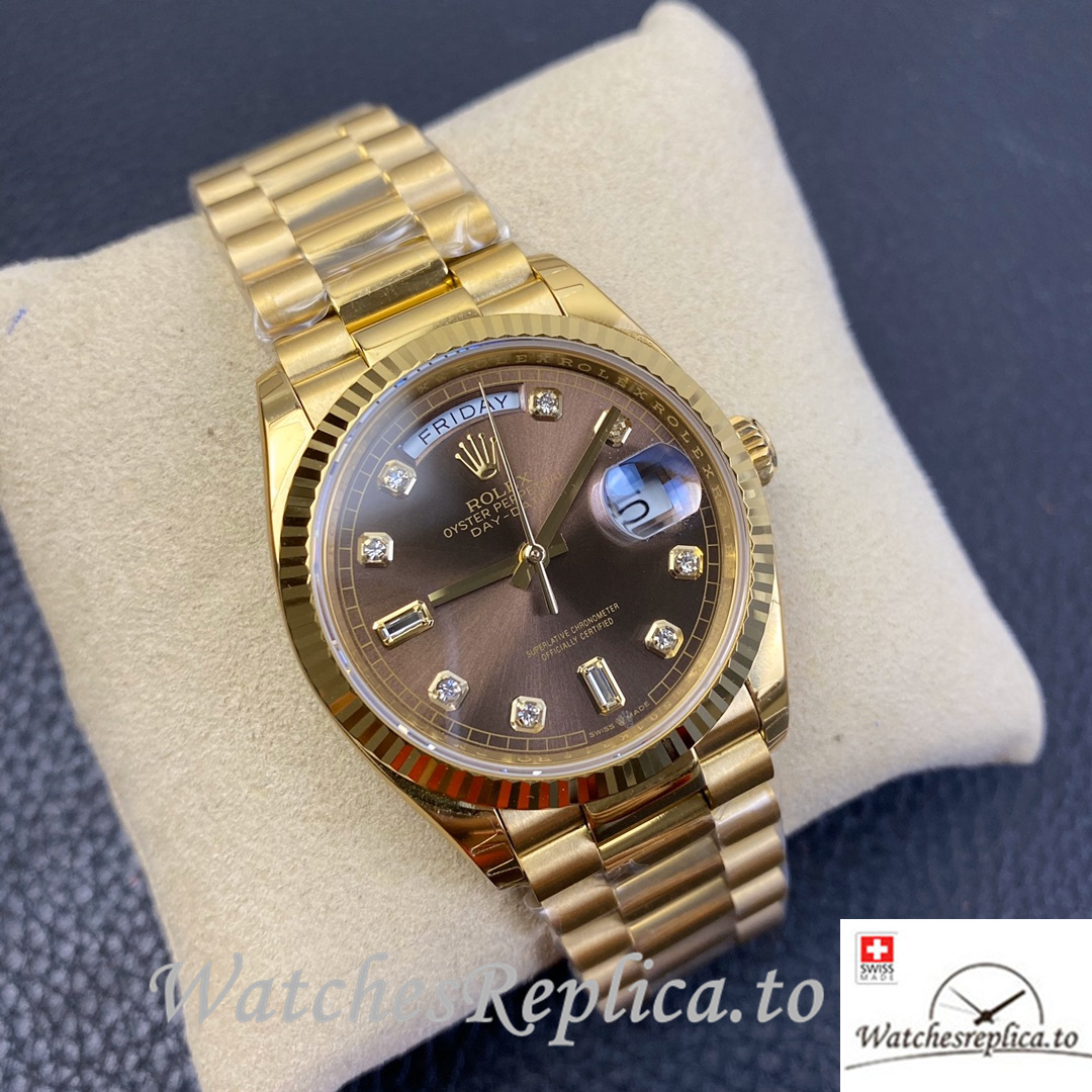 Swiss Rolex Datejust Replica 126233 Yellow Gold strap 36MM - WatchesReplica.is