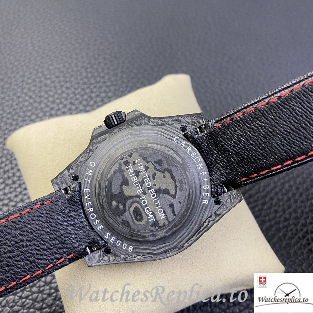 Swiss Rolex GMT Master Electro Carbon Carbon fiber strap 40MM - WatchesReplica.is