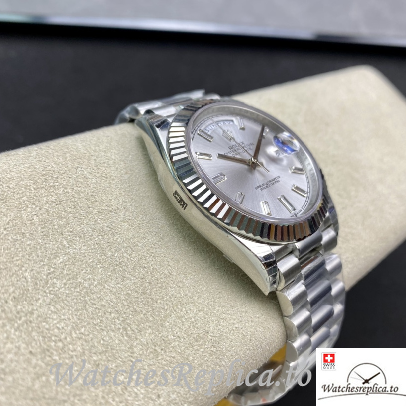 Swiss Rolex Day Date Replica 228239 Stainless steel strap 40MM - WatchesReplica.is