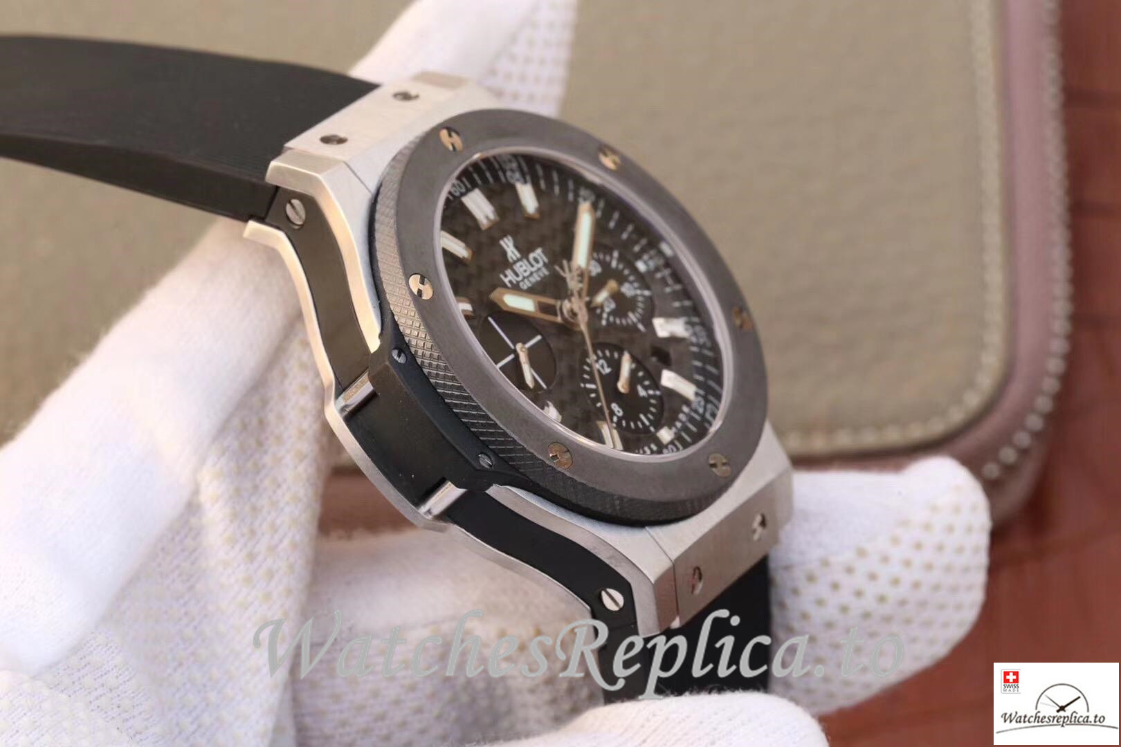 Swiss Hublot Big Bang Steel Ceramic Replica 301.SB.131.RX Black Strap 44MM - WatchesReplica.is