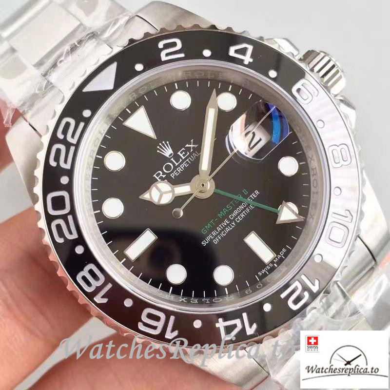Swiss Rolex GMT-Master II Replica 116710LN Black Bezel 40MM - WatchesReplica.is