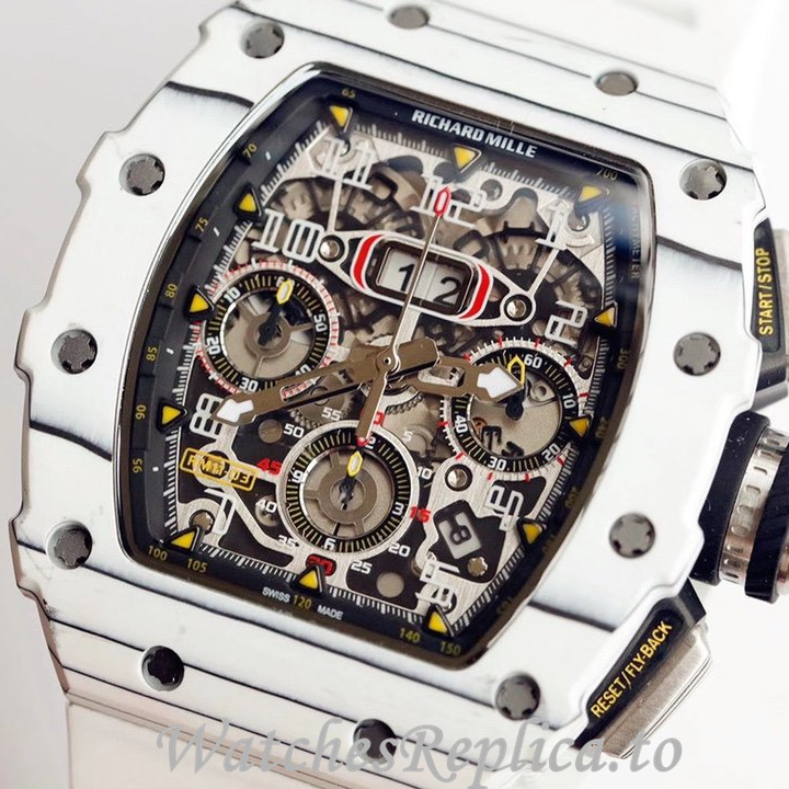 Richard Mille Replica RM011 Rubber strap 50MM - WatchesReplica.is