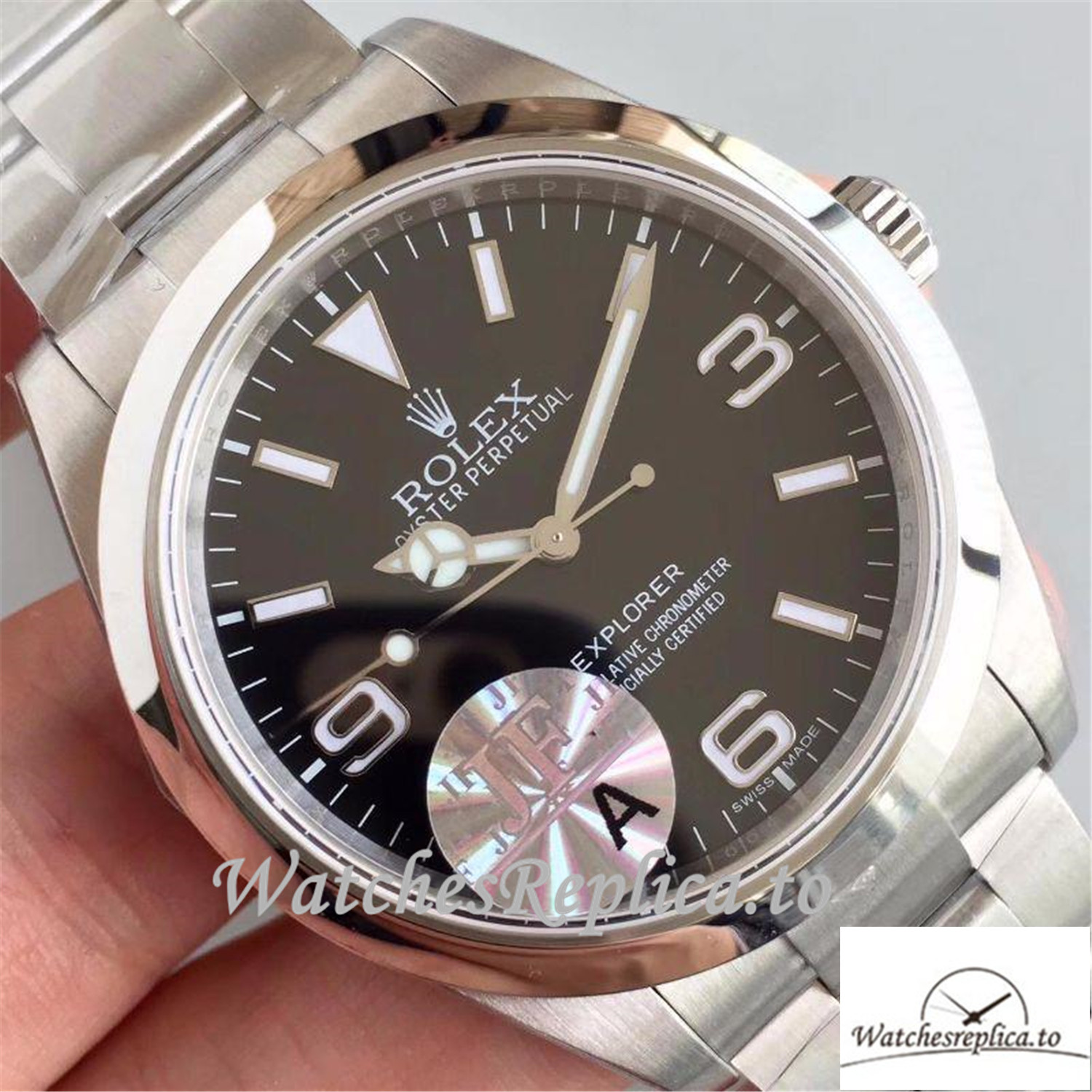 Swiss Rolex Explorer Replica 214270 Black Dial 40MM - WatchesReplica.is