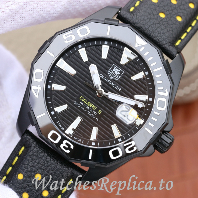 Tag Heuer Replica Aquaracer Leather strap 43MM - WatchesReplica.is