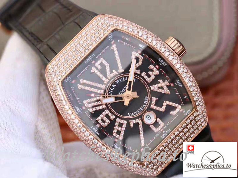 Swiss Franck Muller Vanguard Replica V45.SC.DT.D.NBR.CD.5N.NR Black Strap 44 MM × 54 MM - WatchesReplica.is