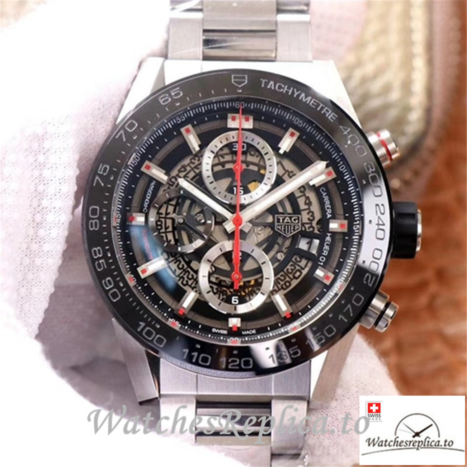 Swiss Tag Heuer Carrera Replica CAR2A1W.BA0703 Black Bezel 45MM - WatchesReplica.is