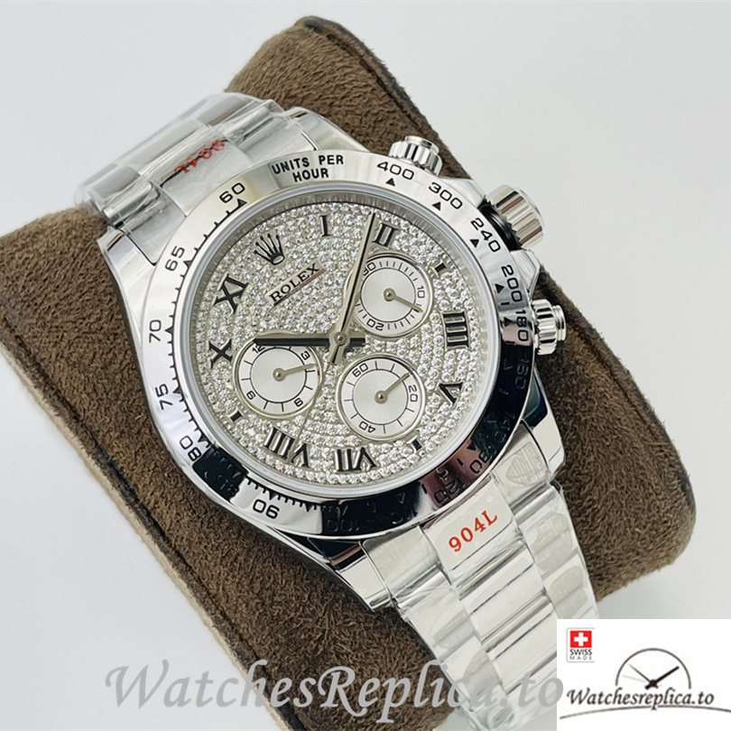 Swiss Rolex Daytona Replica 116599 Stainless steel strap 40MM Diamonds Dial - WatchesReplica.is