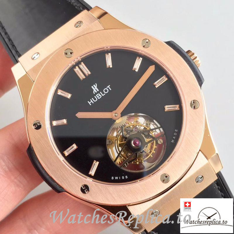 Swiss Hublot Classic Fusion Tourbillon Replica 505.OX.1180.LR Black Strap 45MM - WatchesReplica.is