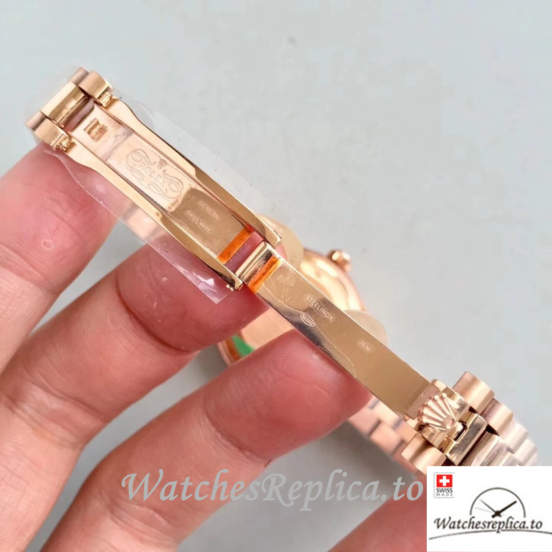 Swiss Rolex Datejust Replica 279175 Rose Gold strap 28MM - WatchesReplica.is