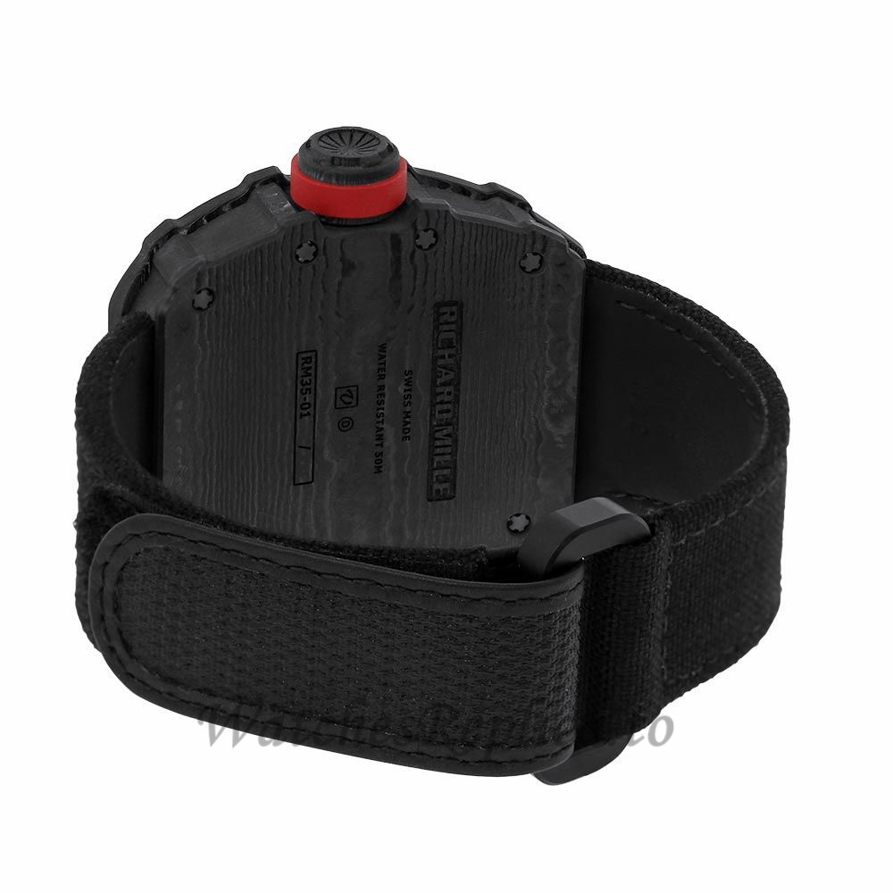 Richard Mille Replica RM35-01 Rafael Nadal Signature Black Carbon 50MM Watch RM35-01 16336 - WatchesReplica.is