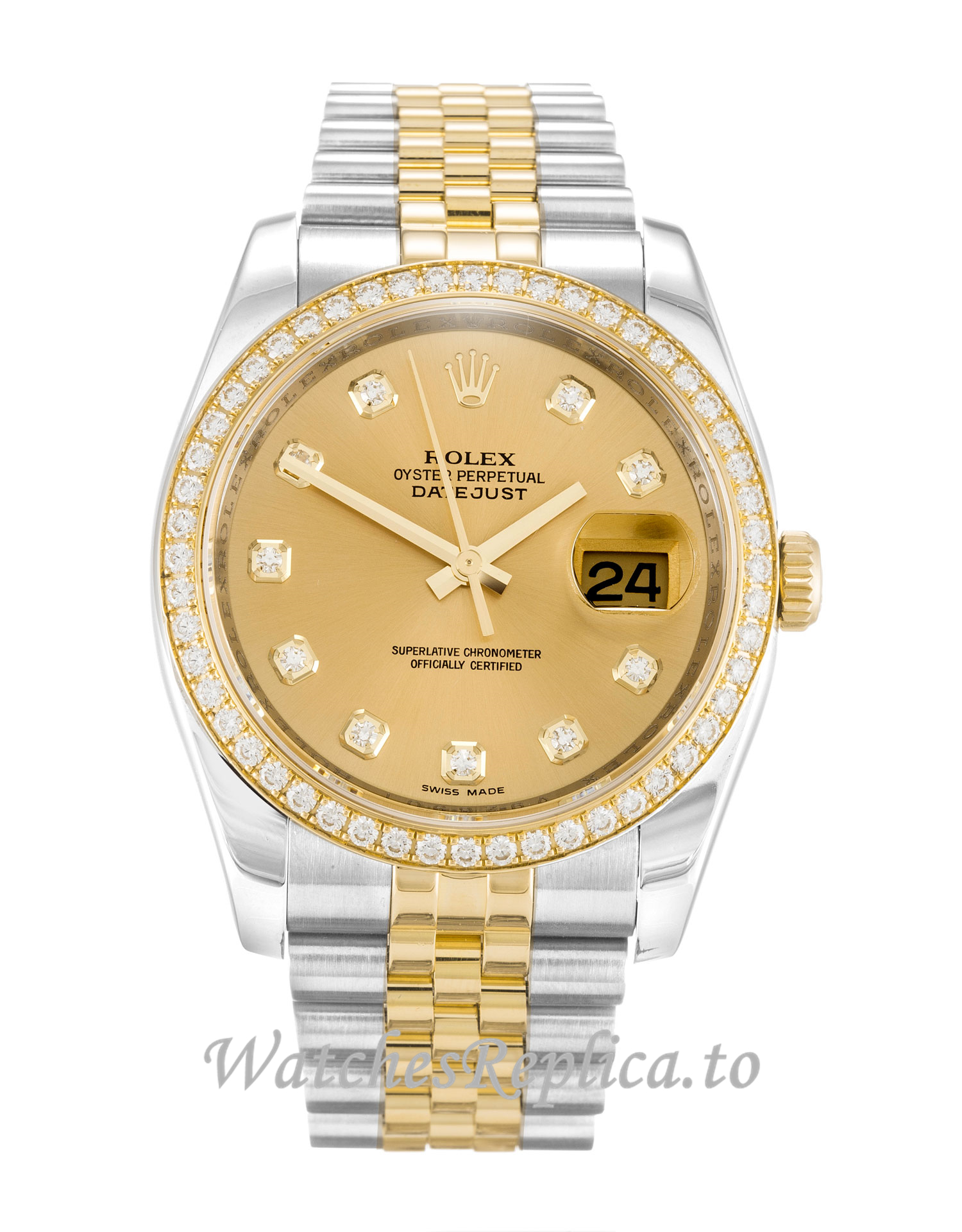Rolex Datejust Champagne Diamond Dial 116243 - WatchesReplica.is