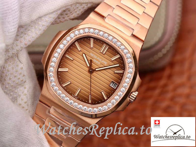 Swiss Patek Philippe Nautilus Replica 5711 007 Diamonds Bezel 40MM - WatchesReplica.is