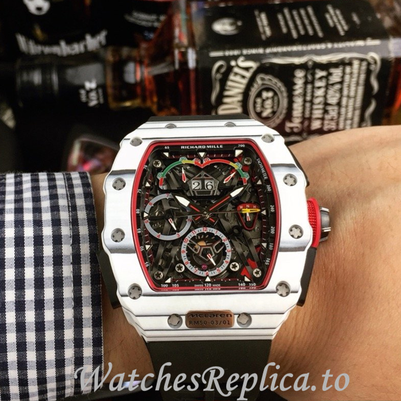 Richard Mille Replica RM011 Rubber strap 50MM - WatchesReplica.is