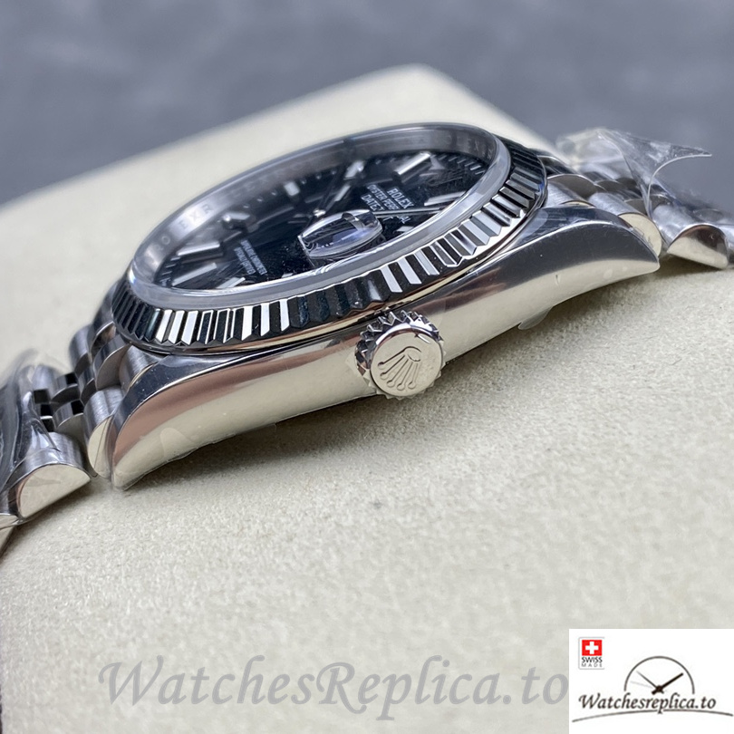 Swiss Rolex Datejust Replica 126234 Stainless steel strap 36MM Black Dial - WatchesReplica.is