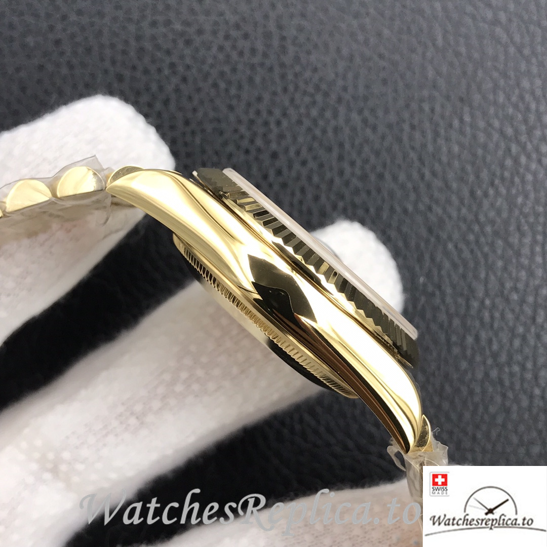 Swiss Rolex Day Date Replica 128238 Yellow Gold strap 36MM - WatchesReplica.is