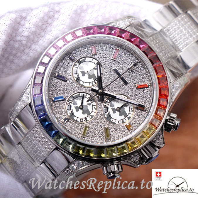 Swiss Rolex Daytona Replica 116599RBOW White Gold strap 40MM - WatchesReplica.is