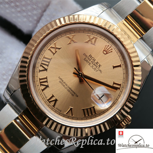 Swiss Rolex Datejust Replica 126333 Stainless steel Gold strap 40MM - WatchesReplica.is