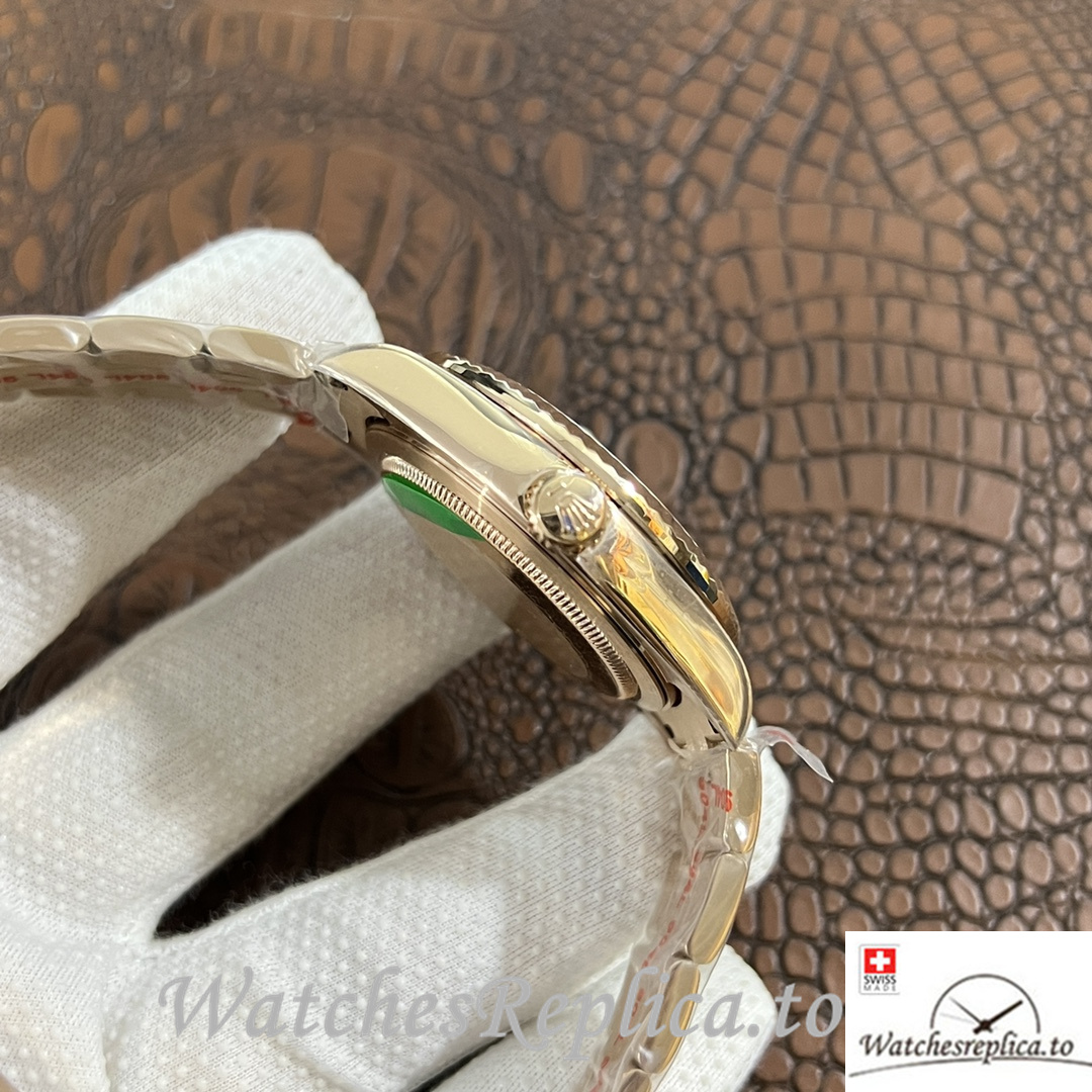 Swiss Rolex Sky Dweller Replica Yellow Gold strap 42MM Black Dial - WatchesReplica.is