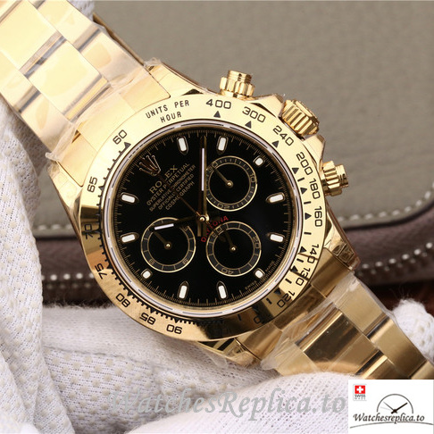 Swiss Rolex Daytona 116508 Yellow Gold strap 40MM - WatchesReplica.is