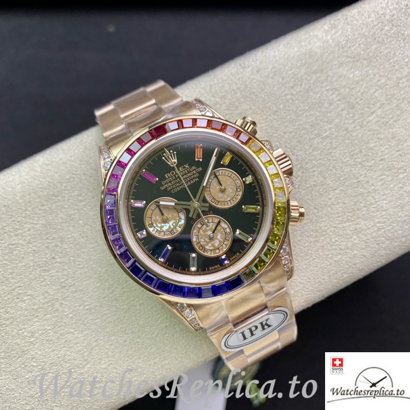 Swiss Rolex Daytona 116598RBOW Replica Rose Gold strap 40MM - WatchesReplica.is