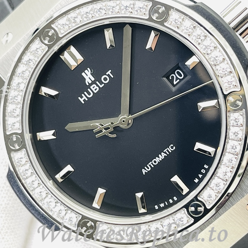 Hublot Replica Big Bang Sang Bleu Leather strap 42MM - WatchesReplica.is