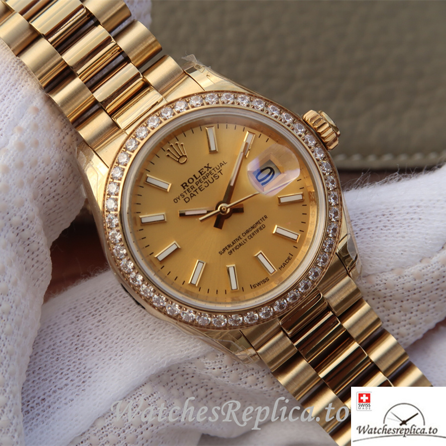 Swiss Rolex Datejust 279138RBR-0014 Stainless steel strap 28MM - WatchesReplica.is