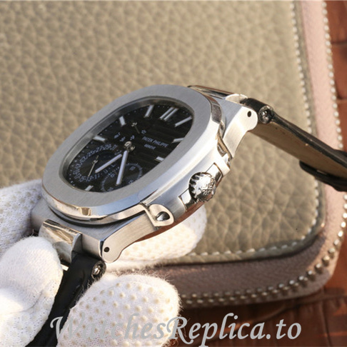 Patek Philippe Replica Nautilus 5712 Leather strap 40MM - WatchesReplica.is