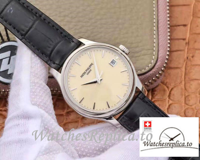 Swiss Patek Philippe Calatrava Replica 5227 Black Strap 39MM×10.2MM - WatchesReplica.is