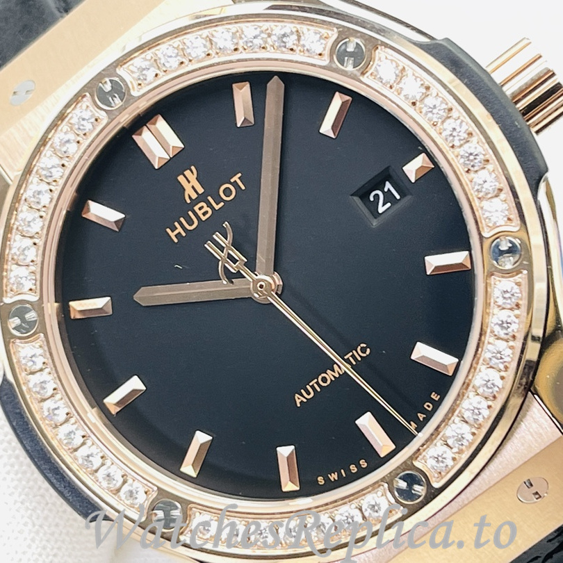 Hublot Replica Big Bang Sang Bleu Leather strap 42MM - WatchesReplica.is