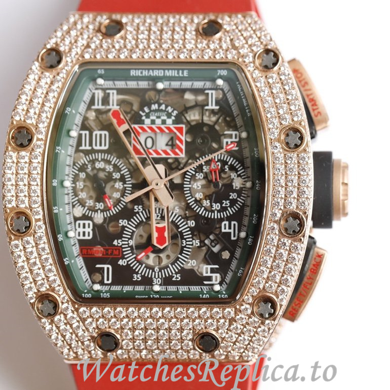 Richard Mille Replica RM011 Rubber strap 50MM - WatchesReplica.is