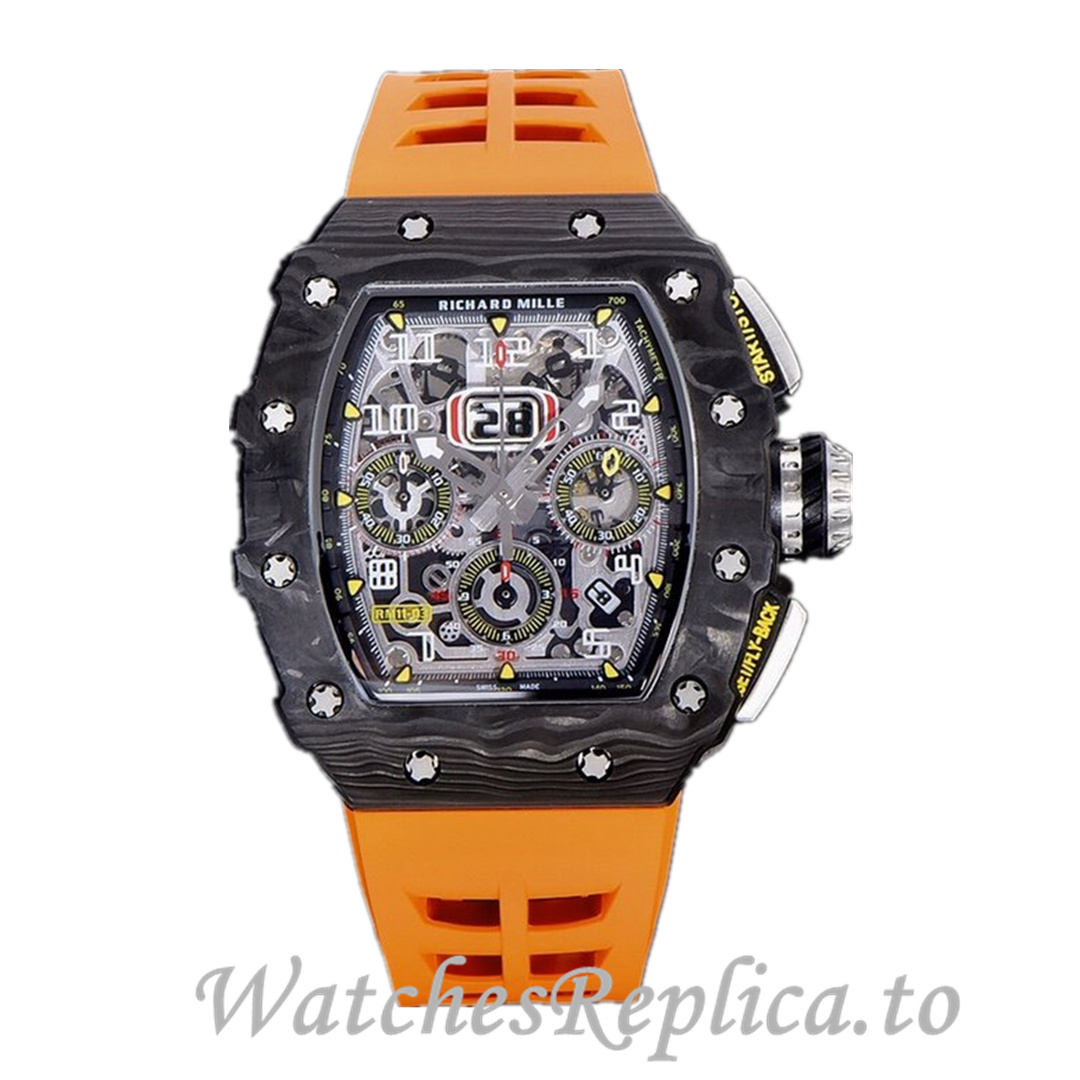 Richard Mille Replica RM-011 Rubber strap 50MM - WatchesReplica.is