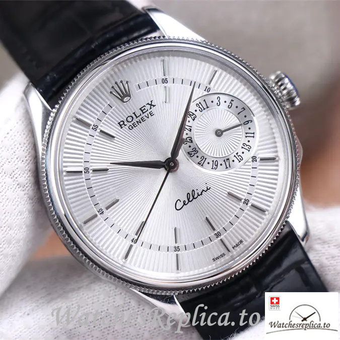 Swiss Rolex Cellini Replica 50515 Leather strap 39MM - WatchesReplica.is