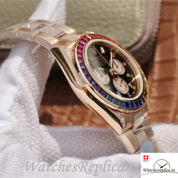 Swiss Rolex Daytona Replica 116595RBOW Rose Gold strap 40MM - WatchesReplica.is