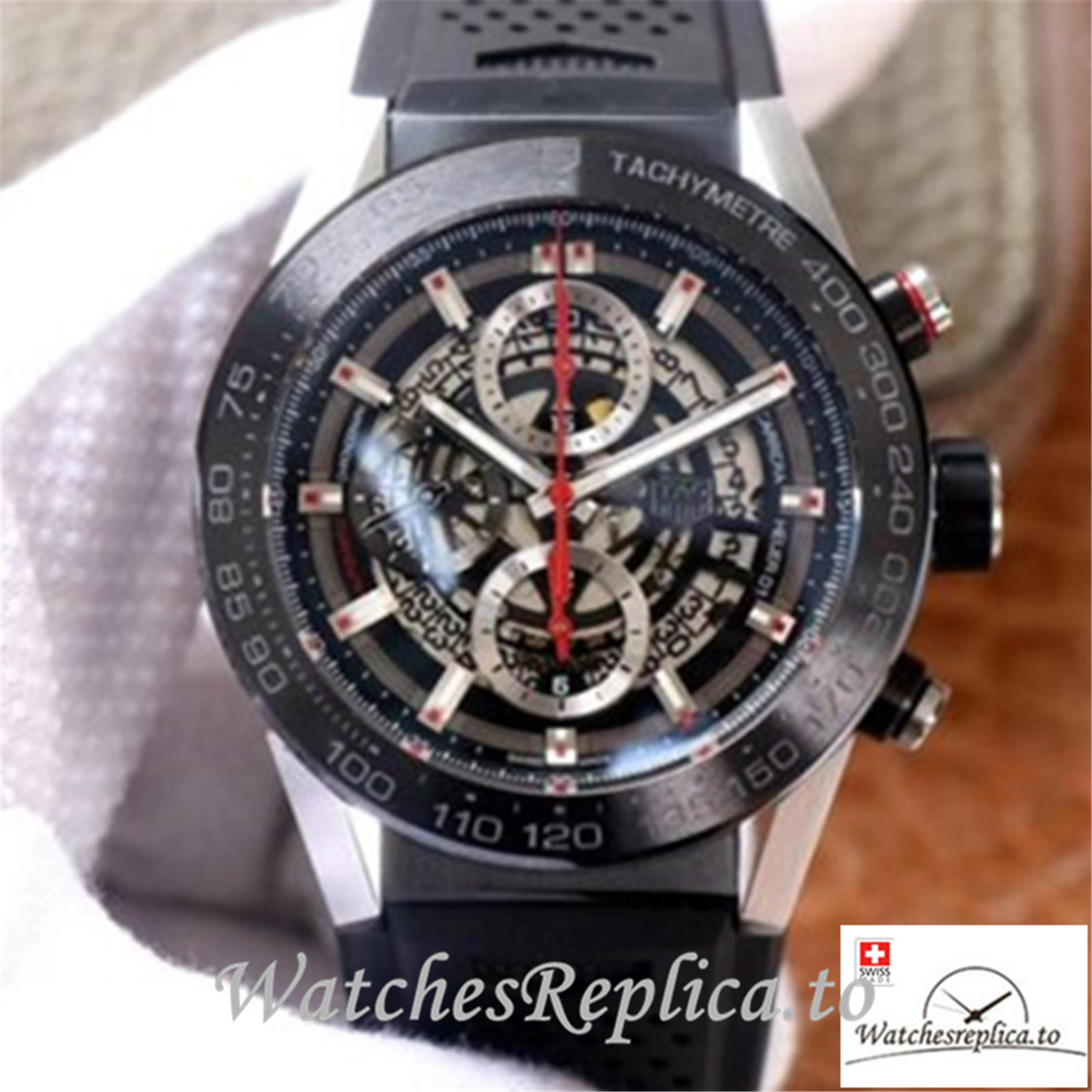 Tag Heuer Carrera Replica CAR201V.FT6046 Black Strap 45MM - WatchesReplica.is