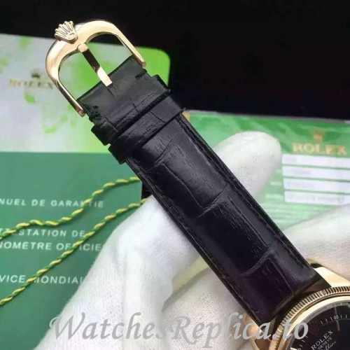 Swiss Rolex Cellini Replica 50525 Leather strap 39MM - WatchesReplica.is