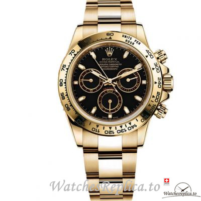 Swiss Rolex Daytona 116508 Yellow Gold strap 40MM - WatchesReplica.is