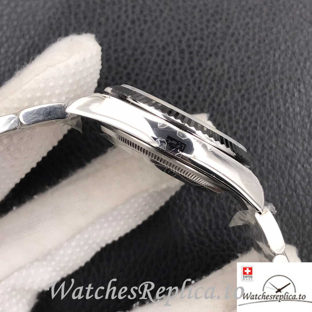Swiss Rolex Datejust Replica Stainless steel strap 36MM Green Dial Sticks Marks - WatchesReplica.is